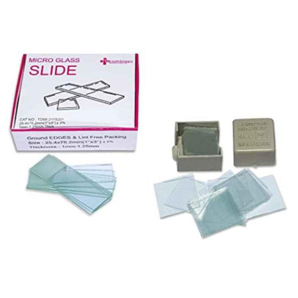 Clear & Sure 50 Pcs 25.4x76.2mm Frosted Microscope Glass Slide with 50 Pcs 18x18mm Cover Slips Set