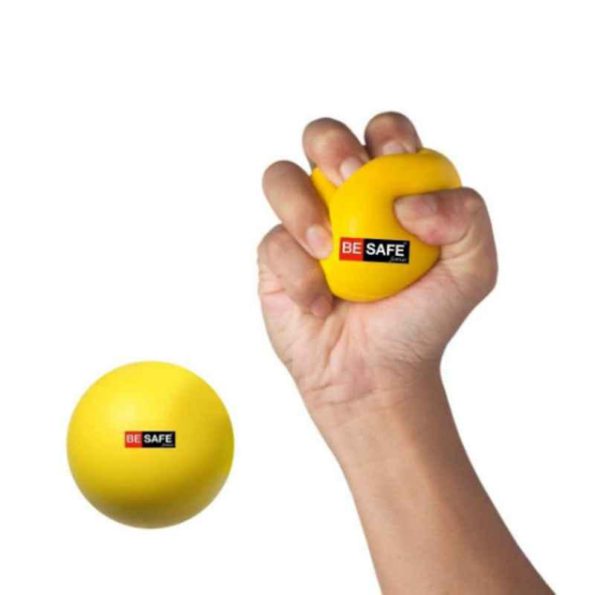 Besafe Forever Foam & Rubber Yellow Physiotherapy Hand Exercise Soft Stress Ball (Pack of 2)