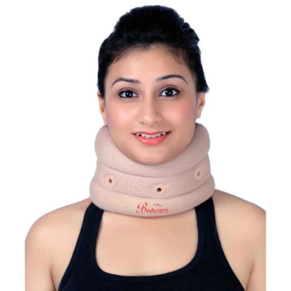 Bodycare Cotton & Foam Beige Cervical Collar with Soft Eyelet