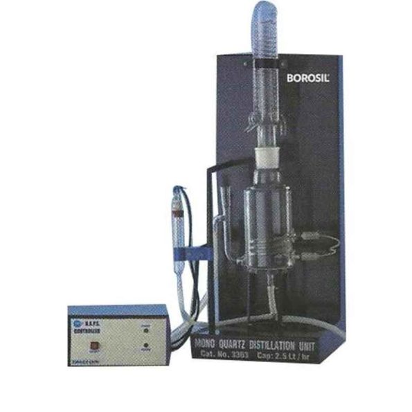 Borosil 4.4kW Vertical Mono Quartz Distillation Unit with Quartz Boiler & Borosilicate Condenser