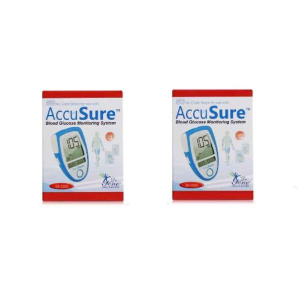 Accusure Gene 100 Pcs Glucometer Strips Box