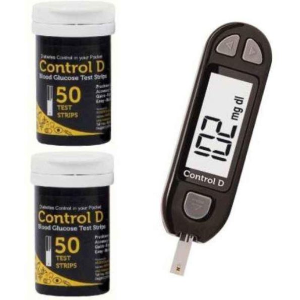 Control D CDMS1T Black Glucometer with 100 Strips