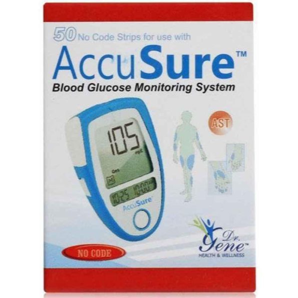 Accusure Strips 50 Pcs Glucometer Strips Box