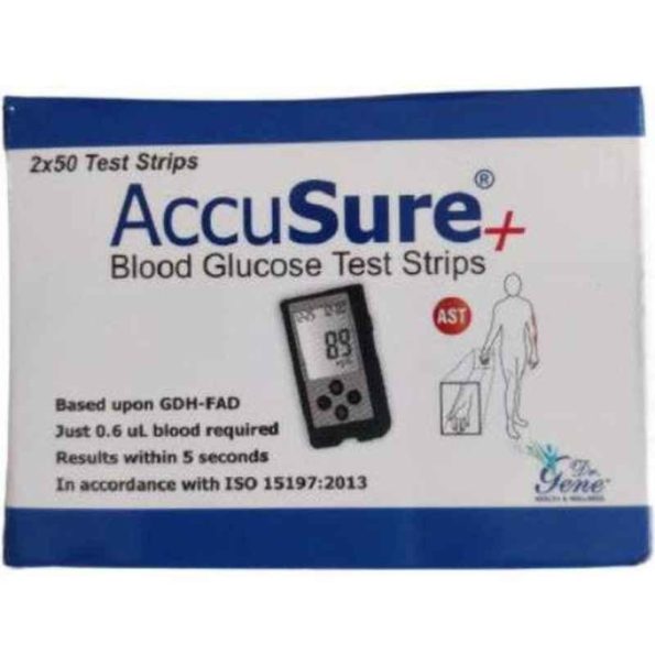 Accusure Plus 100 Pcs Glucometer Test Strips