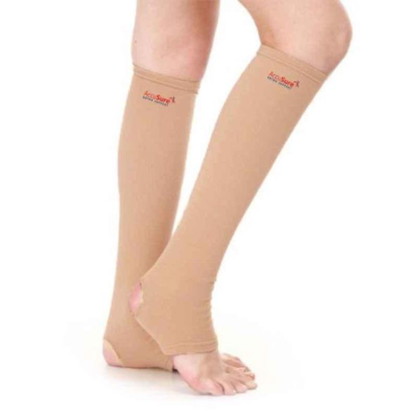 AccuSure Double Extra Large Open Toe Anti Embolism Knee Length Stocking for Varicose Vein