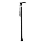 Divine Medicare Plastic Black Textured Single walking Stick