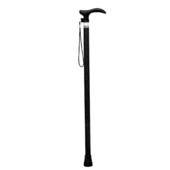 Divine Medicare Plastic Black Textured Single walking Stick